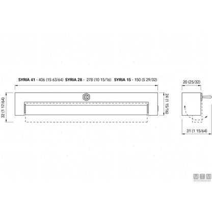 Quick Syria barra LED IP40 in alluminio — 278 mm