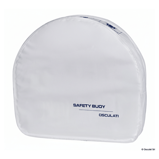 Sacco portasalvagente bianco a ferro di cavallo Osculati Safety Buoy in tessuto, forma semicircolare
