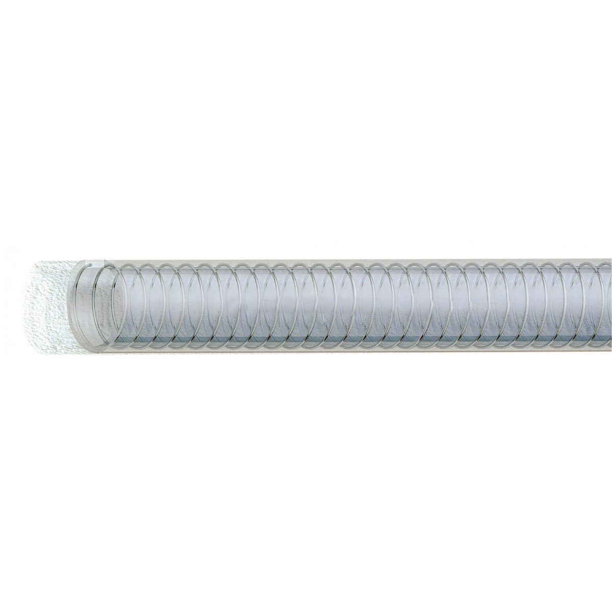 Rotolo di tubo spirale in PVC trasparente con rinforzo in acciaio