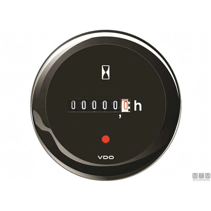 VDO Black View Line indicatore strumentazione nautica quadrante nero — Contaore Ø52mm