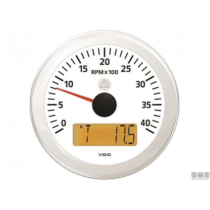Strumento VDO White View Line quadrante bianco — Contagiri/ore 6000 giri