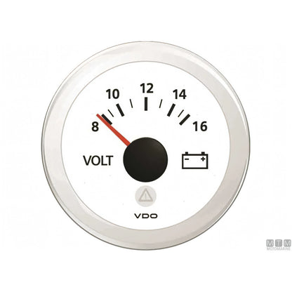 Strumento VDO White View Line quadrante bianco — Voltmetro 8-16V