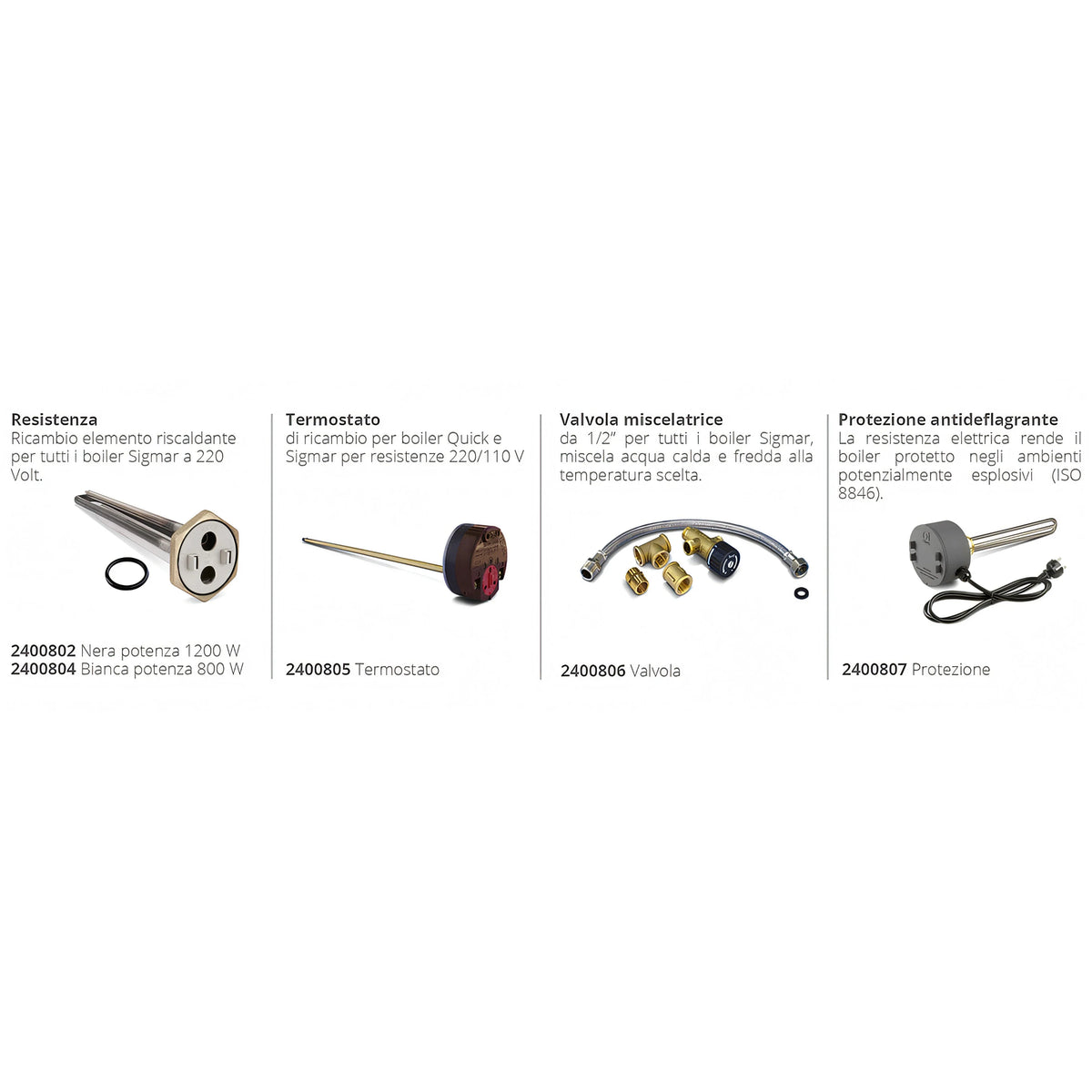 Boiler Quick Sigmar Termoinox, disegno tecnico