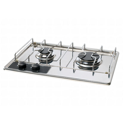 Piano cottura a gas ENO Hydra 2 fuochi in acciaio inox
