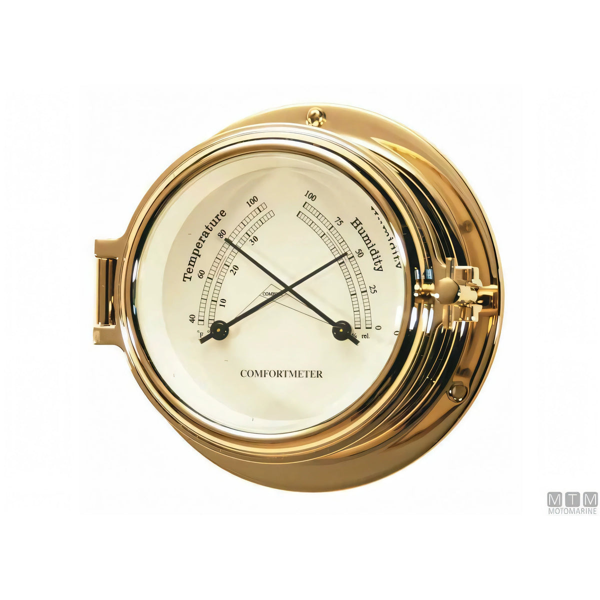 Motomarine strumento meteo classe 120 cassa ottone lucidato — Barometro