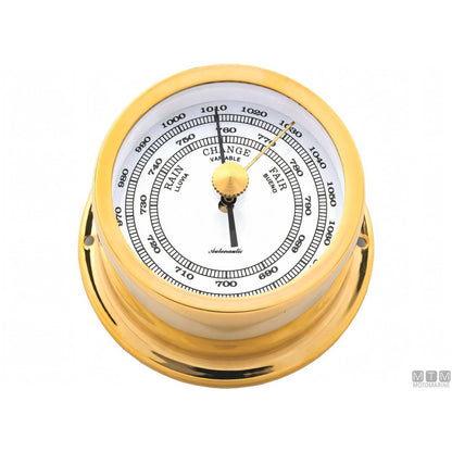 Autonautic strumento meteo nautico ottone lucido — Barometro Minor 72mm