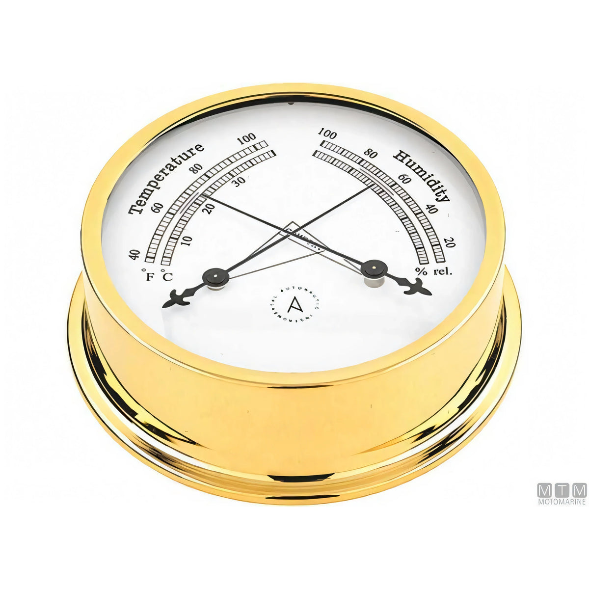 Autonautic strumento meteo nautico ottone lucido — Barometro Minor 72mm