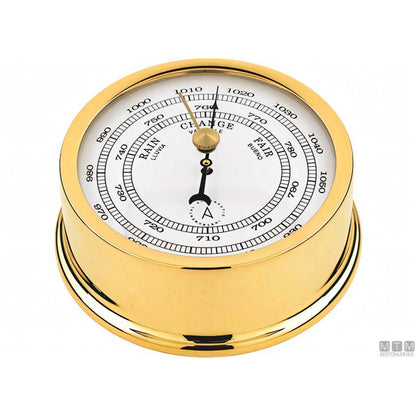 Autonautic strumento meteo nautico ottone lucido — Barometro Minor 72mm