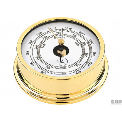 Autonautic strumento meteo nautico ottone lucido — Barometro Minor 72mm