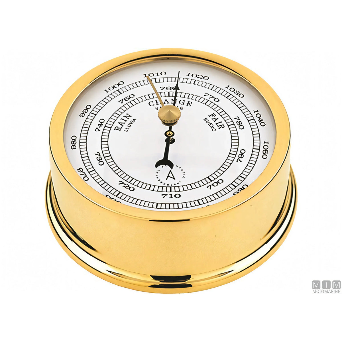 Autonautic strumento meteo nautico ottone lucido — Barometro Atlantic 95mm