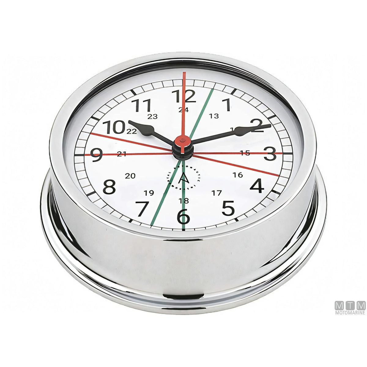 Strumento nautico Autonautic Classic Chrome in ottone cromato — Orologio silenzio radio 120 mm