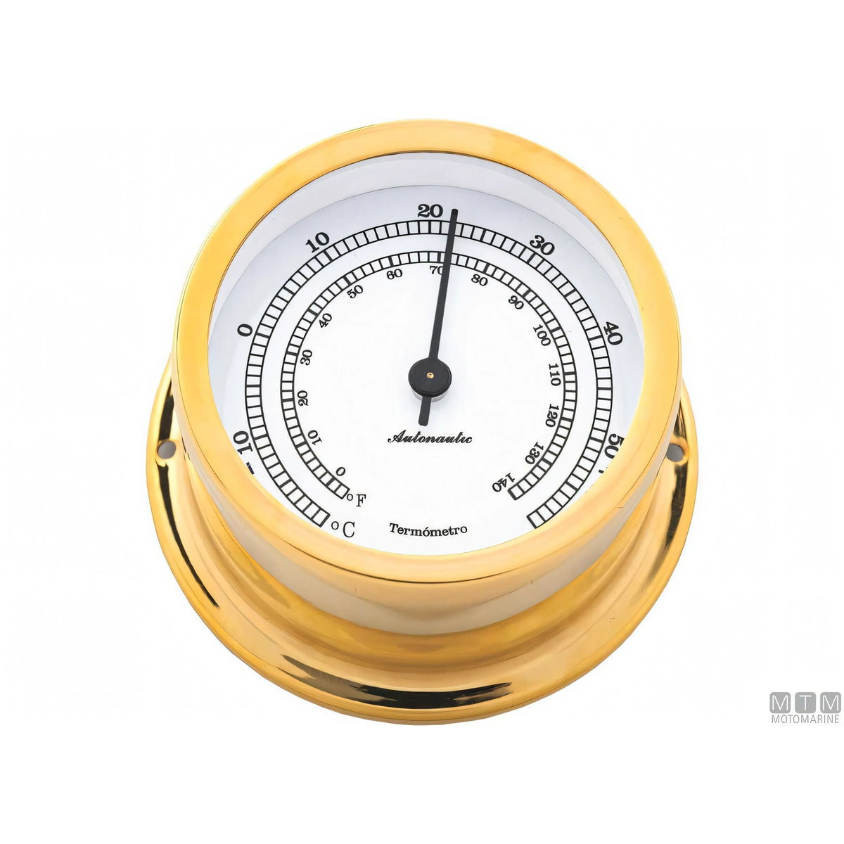Autonautic strumento meteo nautico ottone lucido — Termometro Minor 72mm