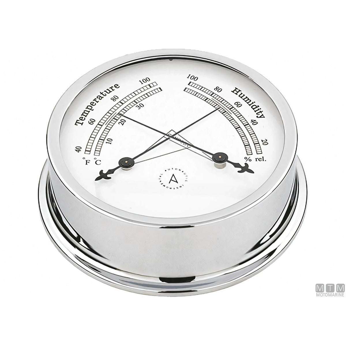 Strumento nautico Autonautic Classic Chrome in ottone cromato — Termo-Igrometro 120 mm