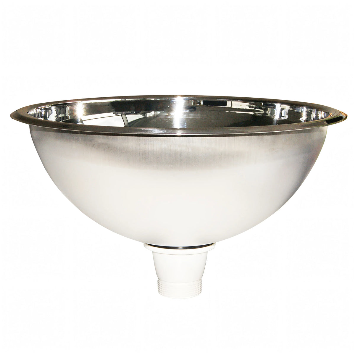 Lavello semisferico inox, dettaglio piletta di scarico