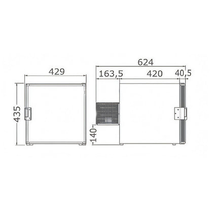 Frigorifero congelatore CR40 Cubic Indel Webasto vista interna