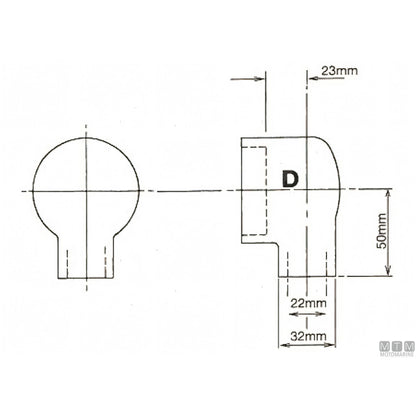 Bowman refrigerante olio DC in lega di Nichel — Manicotto a gomito Ø 22 mm