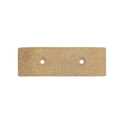 Piastra di massa Groundplate Standard rettangolare color oro con finitura ruvida e due fori di fissaggio
