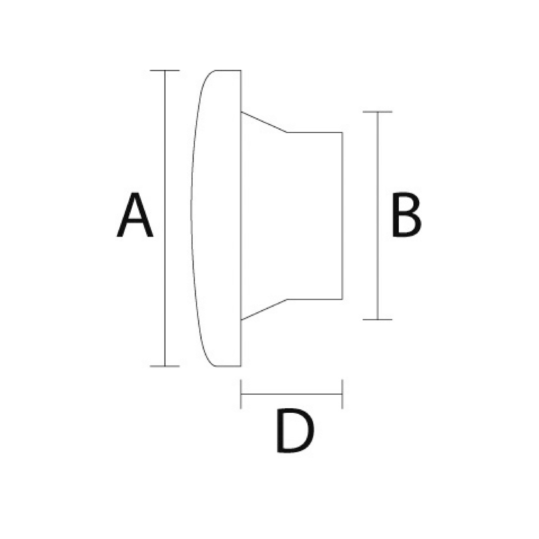 Scheda tecnica casse altoparlanti stereo Osculati 2 vie con dimensioni A, B, D