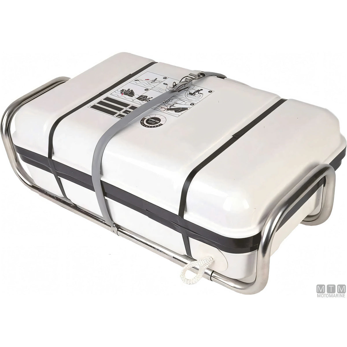 Motomarine sella regolabile inox per zattere di salvataggio — 520 x 750 x H200 mm