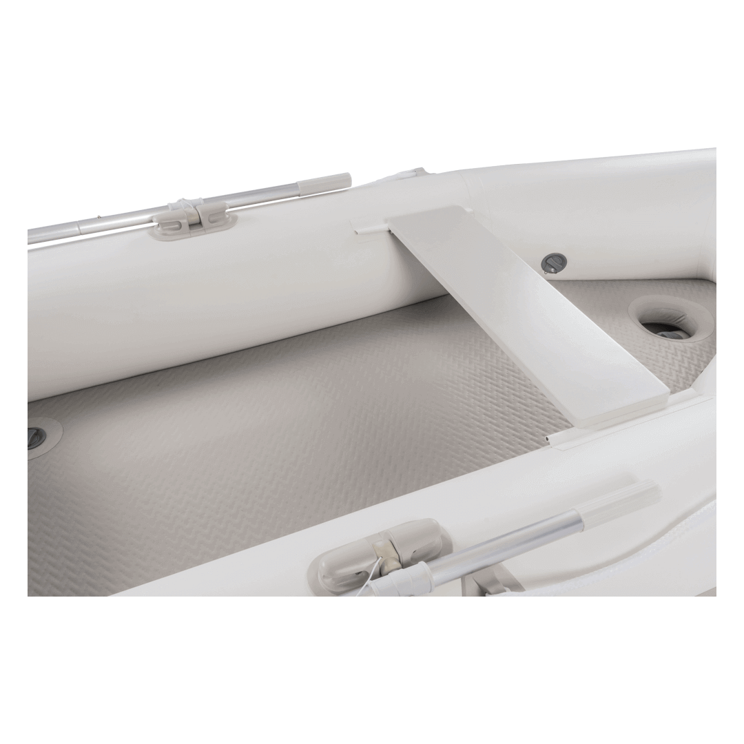 Interno tender gonfiabile EUROVINIL Plus DropStitch bianco con chiglia, pagaie alluminio e tappetino antisdrucciolo grigio