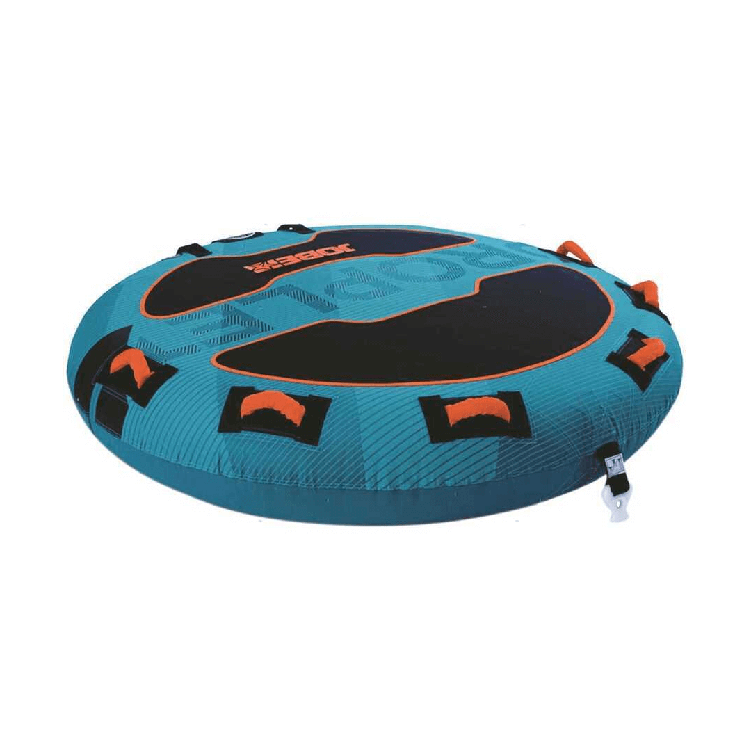 Ski Tube JOBE DROPLET rotondo blu turchese e arancione con maniglie e superficie antiscivolo nera