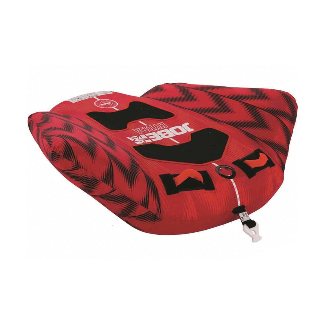 Ski Tube JOBE HYDRA 1 posto gonfiabile rosso e nero con maniglie e attacco traino