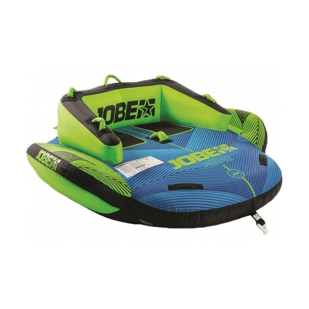 Ski Tube JOBE BINAR verde e blu, gommone trainabile gonfiabile per 2 persone con seduta rialzata