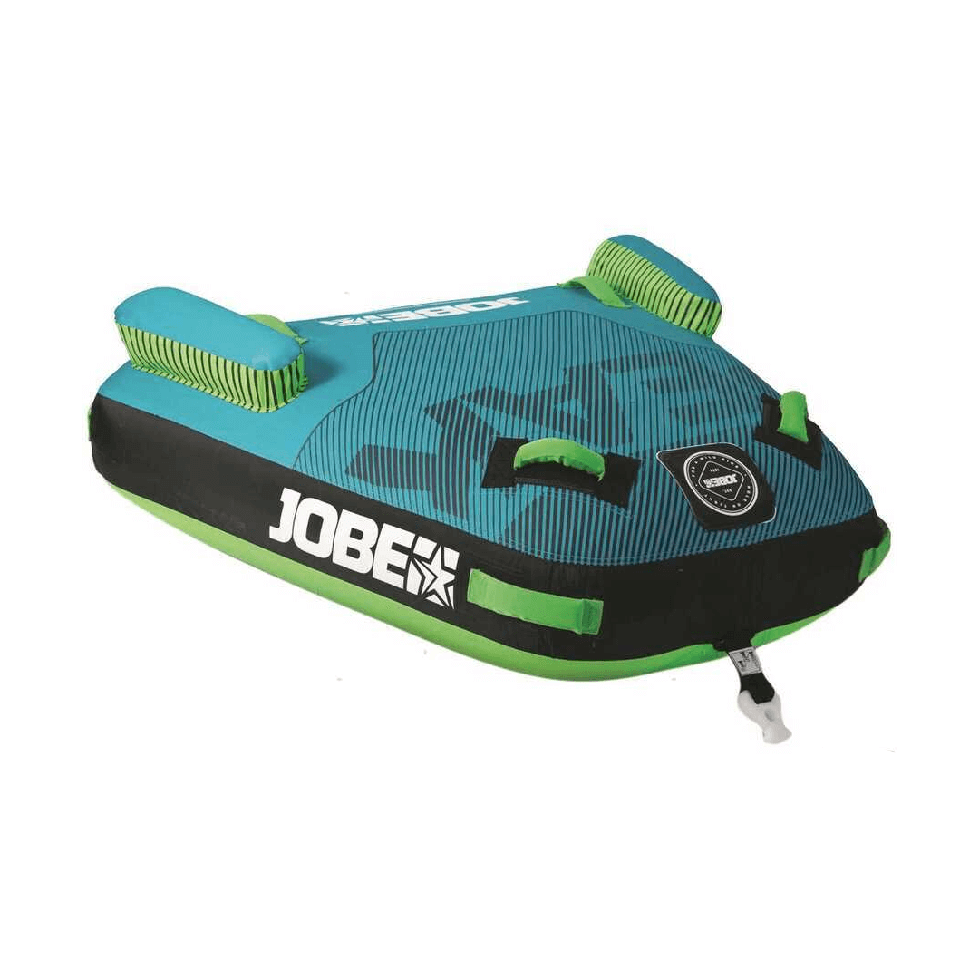 Ski tube Jobe Peak per 2 persone, colore turchese verde e nero con maniglie e poggiatesta