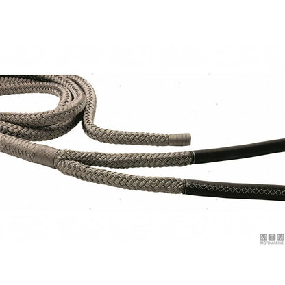 Motomarine Treccia Ormeggio Poliestere HT gassa rinforzata — Grigia · Gassa cuoio nero · 20 m