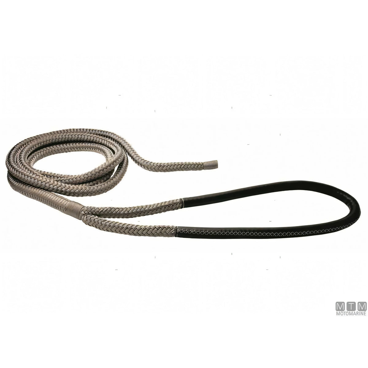Motomarine Treccia Ormeggio Poliestere HT gassa rinforzata — Grigia · Gassa cuoio nero · 20 m