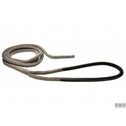 Motomarine Treccia Ormeggio Poliestere HT gassa rinforzata — Grigia · Gassa cuoio nero · 20 m