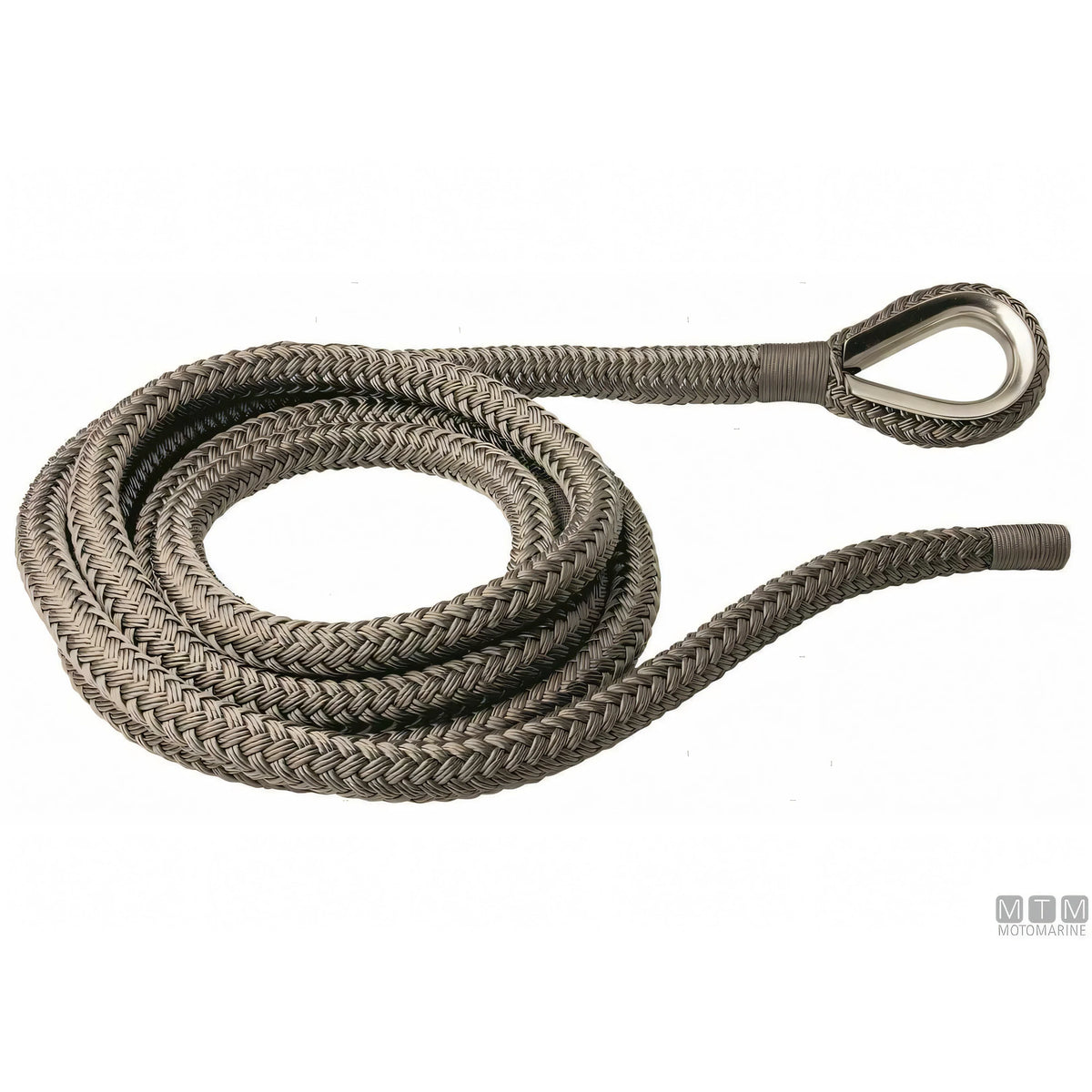 Motomarine Treccia Ormeggio Poliestere HT con Redancia Inox — Grigia · 16 m