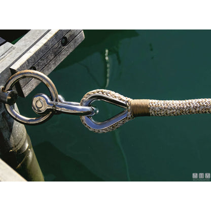Motomarine treccia ormeggio poliestere alta tenacità con redancia in acciaio inox — vista 3