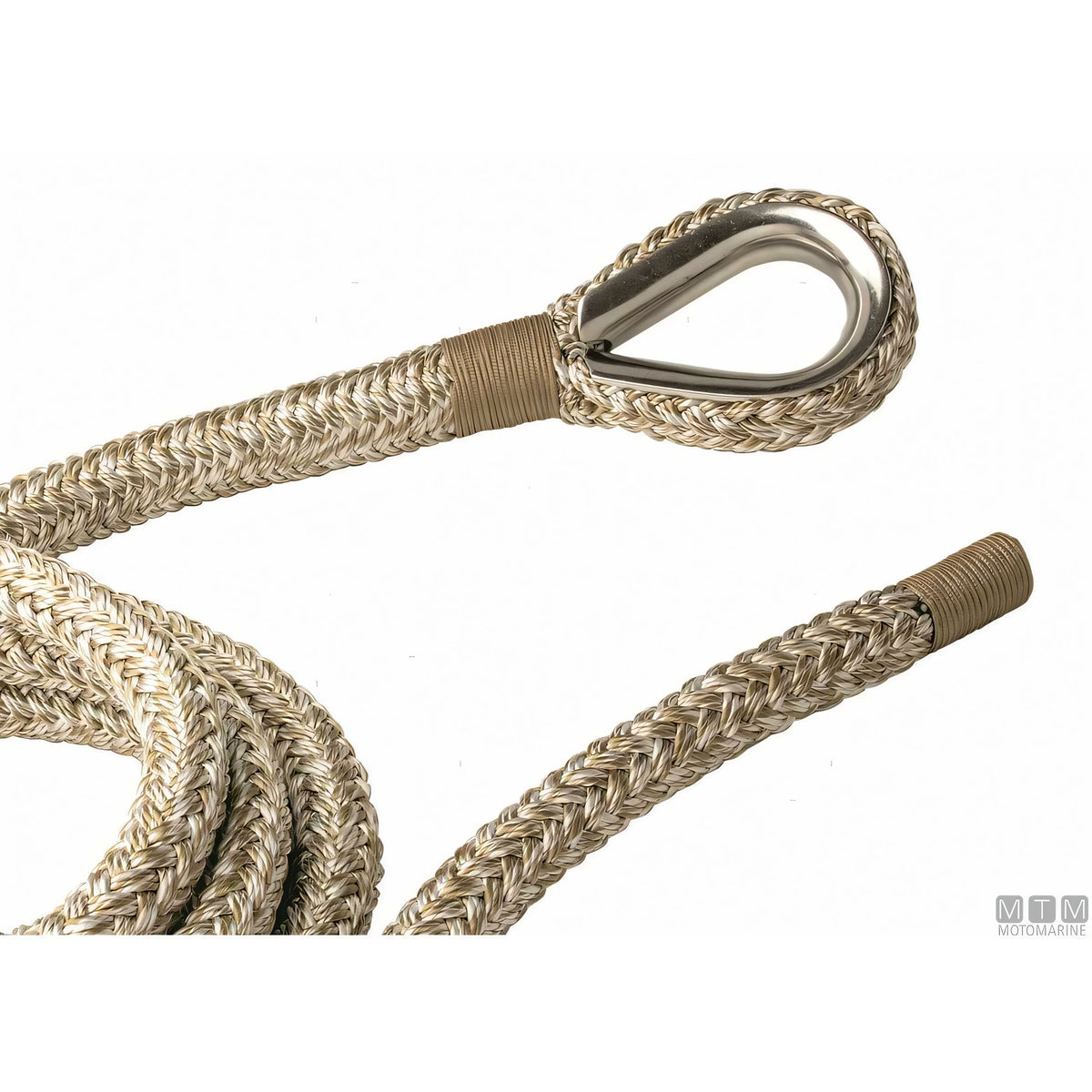 Motomarine Treccia Ormeggio Poliestere HT con Redancia Inox — Beige · 16 m