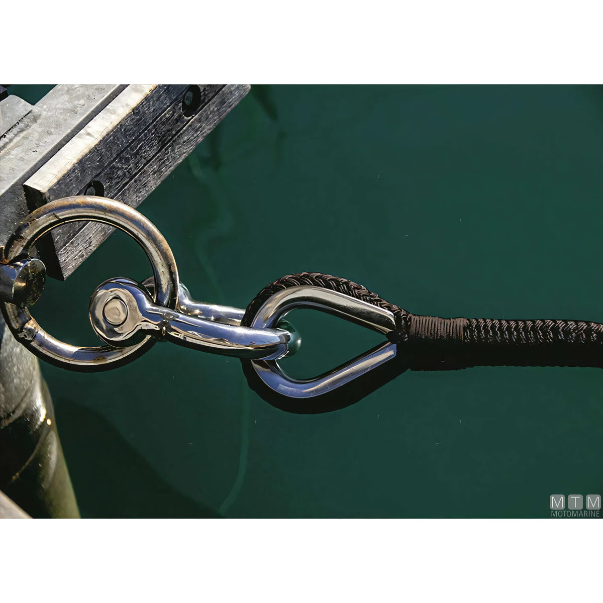 Motomarine Treccia Ormeggio Poliestere HT con Redancia Inox — Nera · 16 m