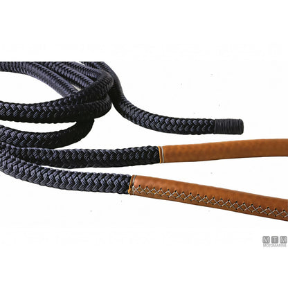 Motomarine Treccia Ormeggio Poliestere HT gassa rinforzata — Blue Navy · Gassa cuoio marrone · 16 m