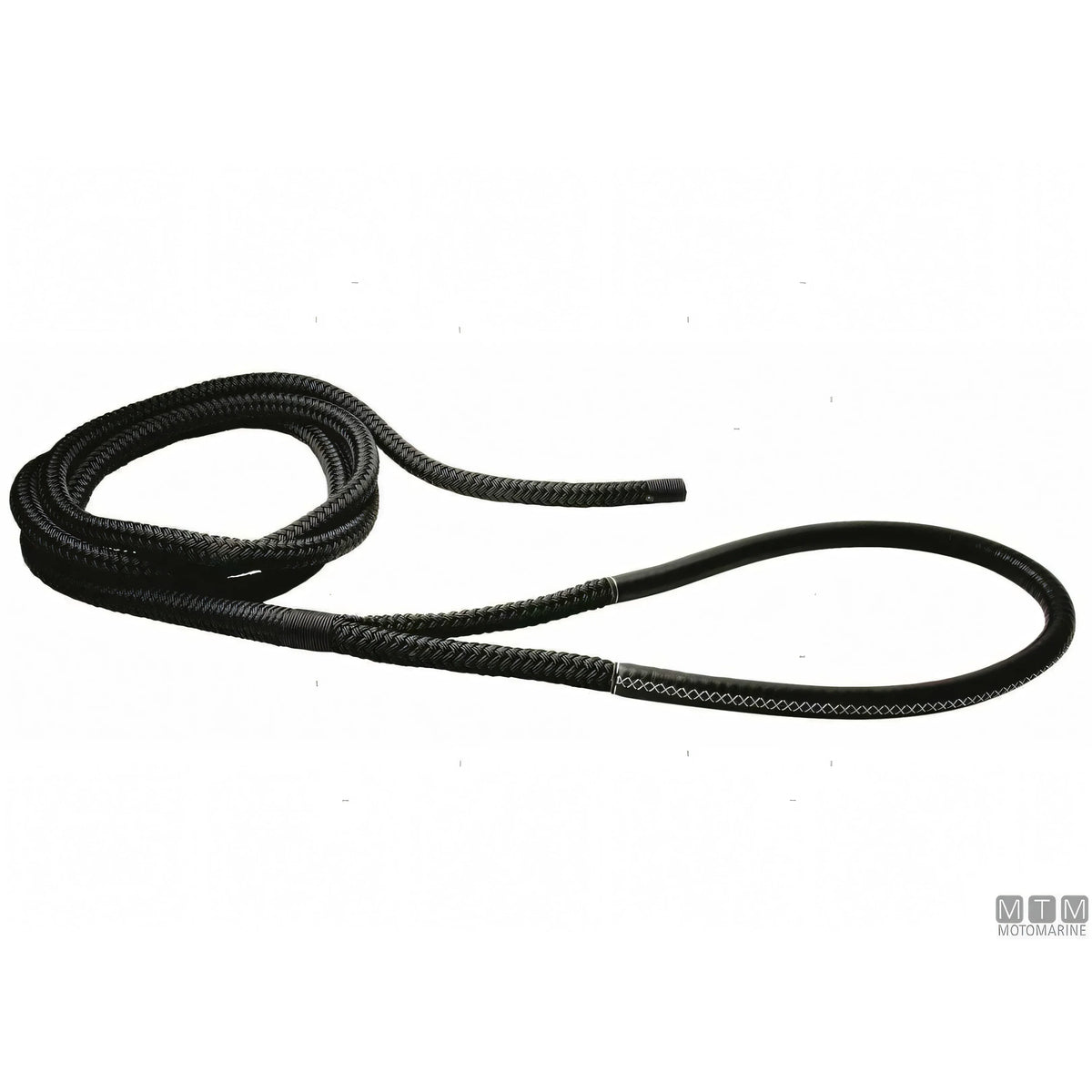 Motomarine Treccia Ormeggio Poliestere HT Ø36mm — Nera · Gassa cuoio nero · 20 m