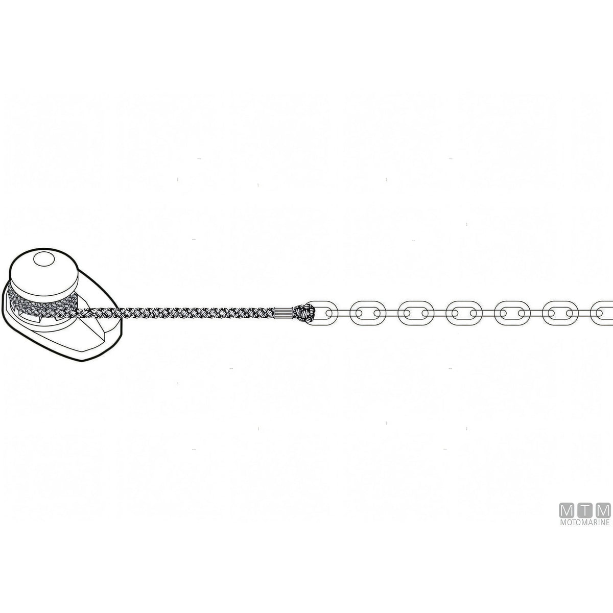 Motomarine Cima con Catena Zincata DIN766 per Ancora — Ø12 40m / Ø6 10m