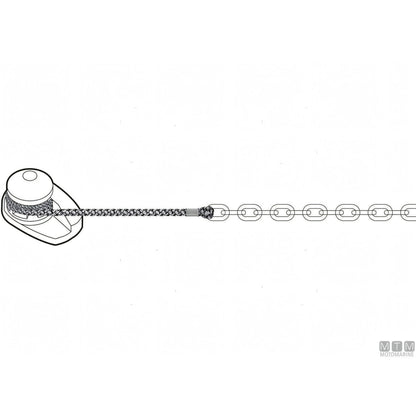 Motomarine treccia con catena inox DIN766 acciaio AISI 316 — Ø12,6mm 40m + Ø6mm 10m