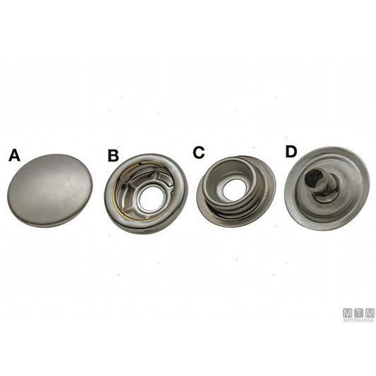 Bottone a pressione in acciaio inox Ø 15 mm