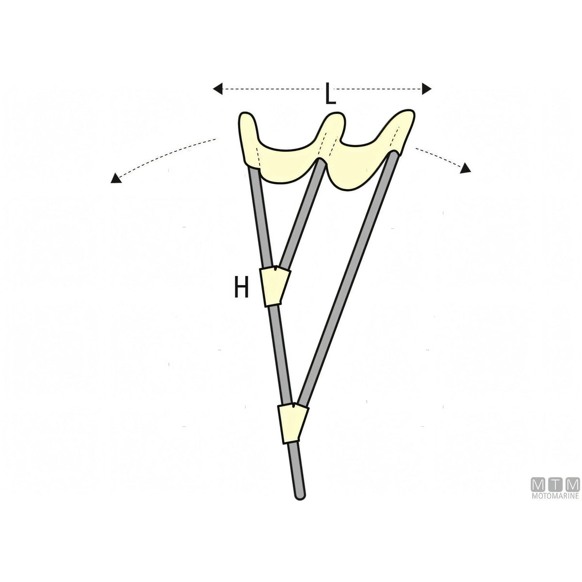 Tessilmare capottina 3 archi H140 — 150 cm