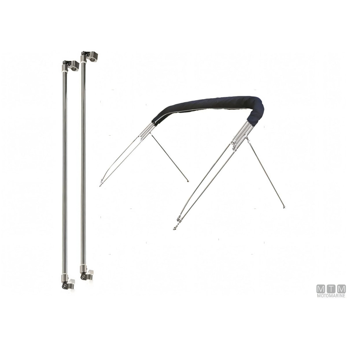 Tessilmare capottina tendalino 3 archi acciaio inox blu — Coppia aste supporto Pole (accessorio)