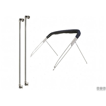 Tessilmare capottina tendalino 3 archi acciaio inox blu — Coppia aste supporto Pole (accessorio)
