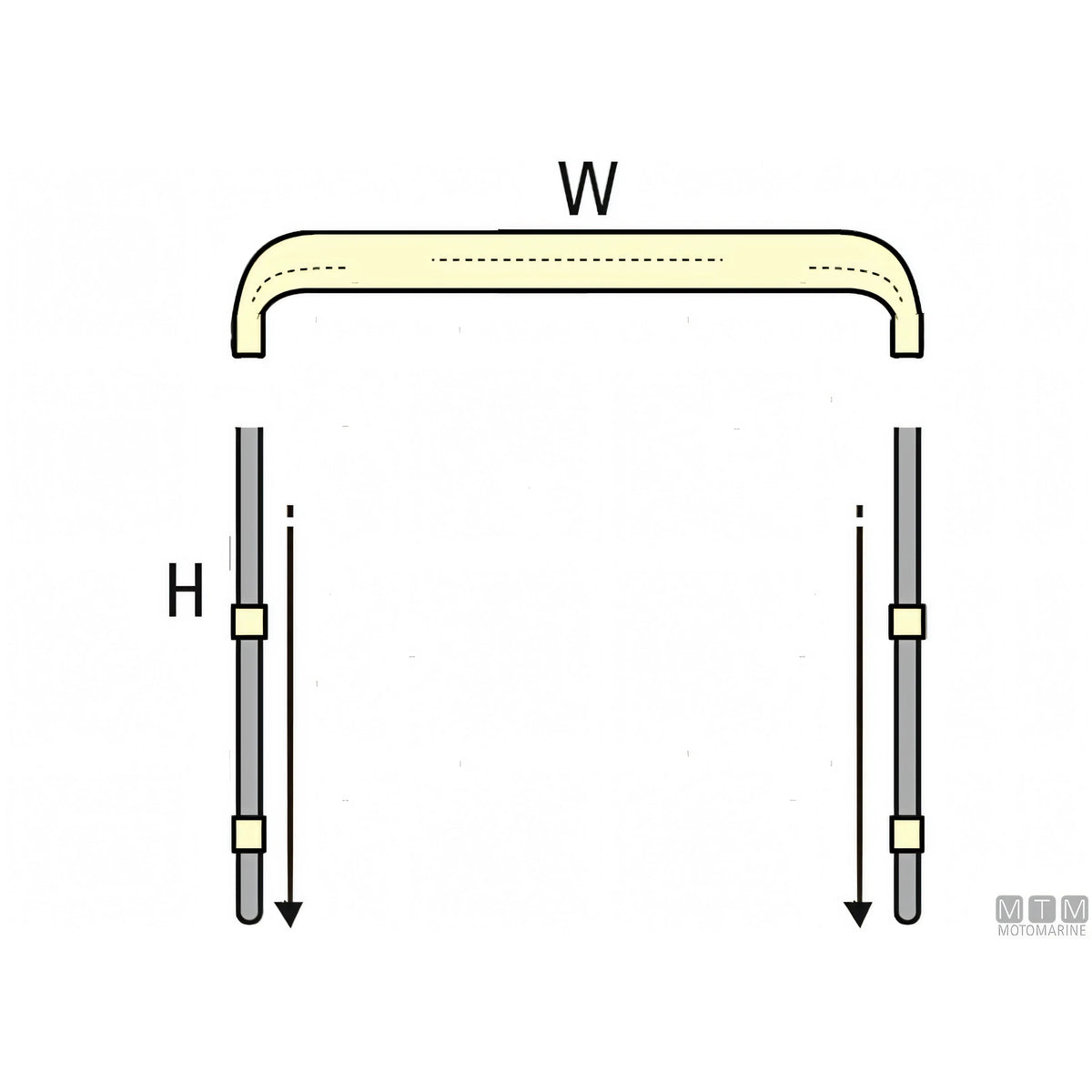 Tessilmare capottina 3 archi acciaio inox bianca — W 170 cm