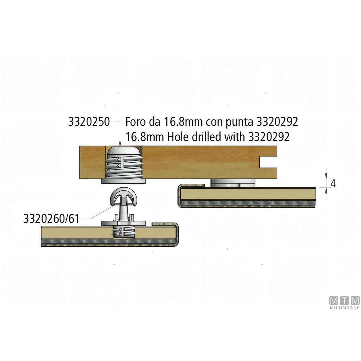 Fastmount componente sistema fissaggio pannelli STD — Maschio autofilettante 5 Kg