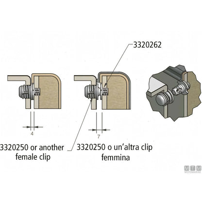 Fastmount componente sistema fissaggio pannelli STD — Maschio profondità variabile 5 Kg