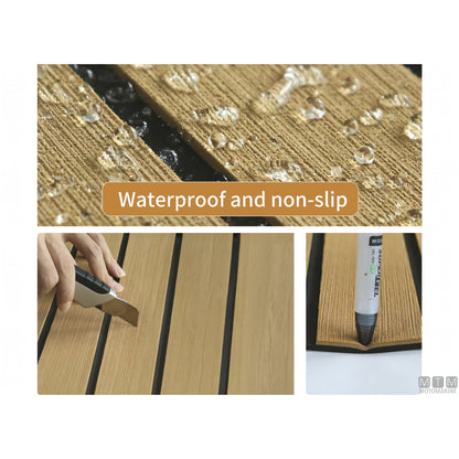 Motomarine rivestimento EVA Deck per pavimentazione nautica — Fresato Teak - Adesivo 3M