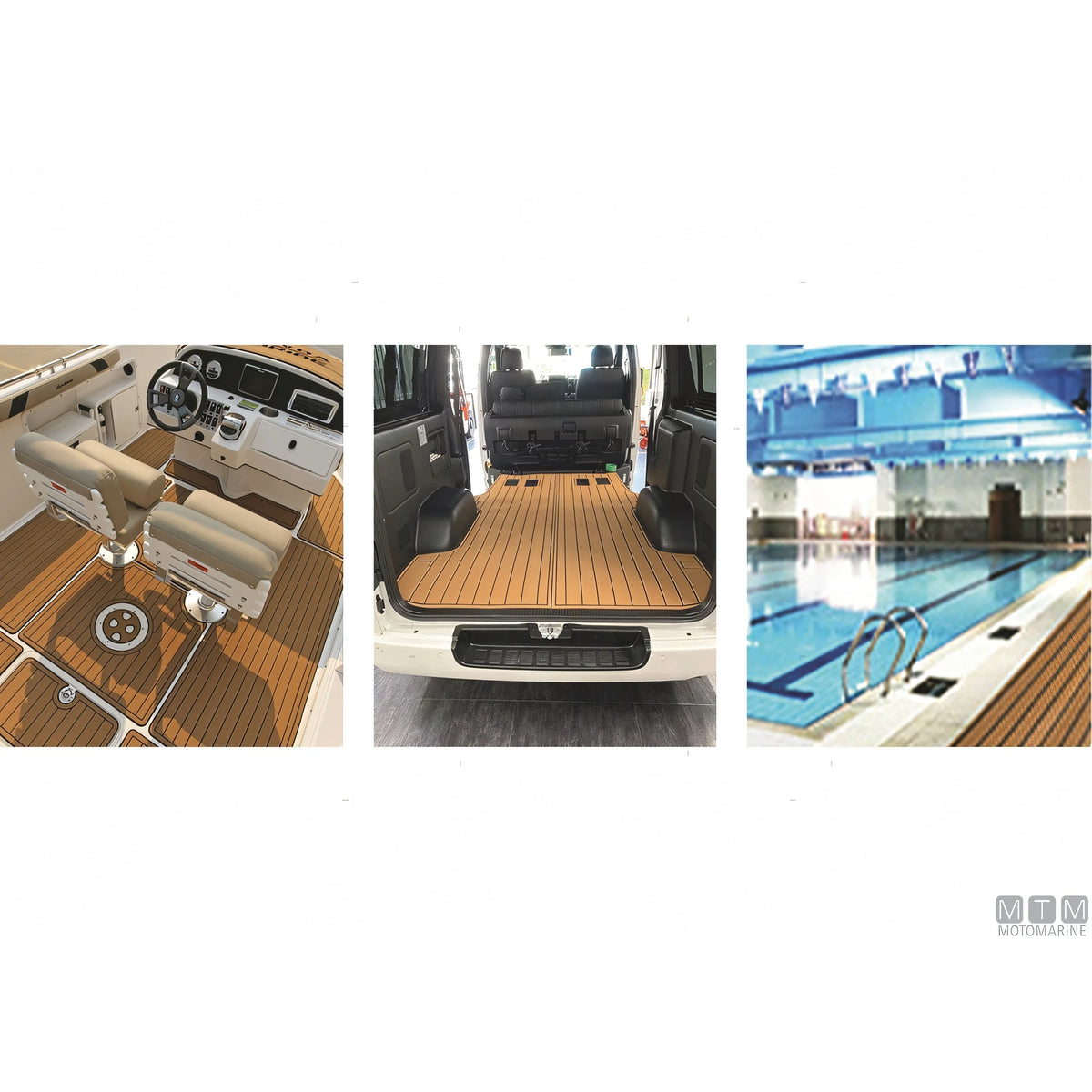 Motomarine rivestimento EVA Deck per pavimentazione nautica — Fresato Teak - Adesivo 3M