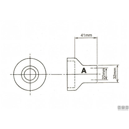 Bowman refrigerante olio DC in lega di Nichel — Manicotto dritto Ø 22 mm