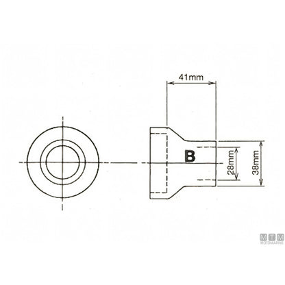 Bowman refrigerante olio DC in lega di Nichel — Manicotto dritto Ø 28 mm